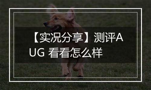 【实况分享】测评AUG 看看怎么样