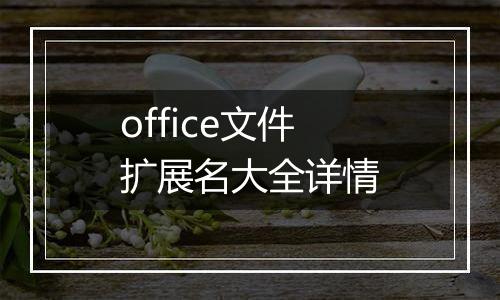 office文件扩展名大全详情