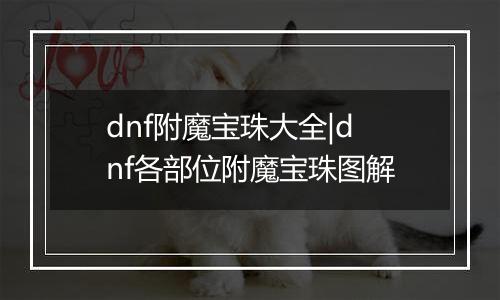 dnf附魔宝珠大全|dnf各部位附魔宝珠图解
