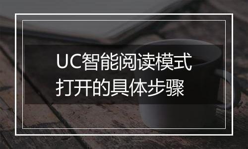 UC智能阅读模式打开的具体步骤