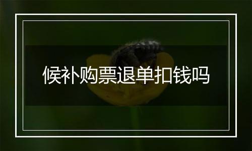 候补购票退单扣钱吗