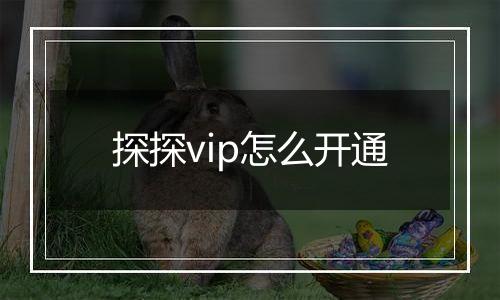 探探vip怎么开通