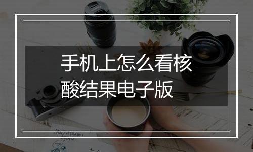 手机上怎么看核酸结果电子版