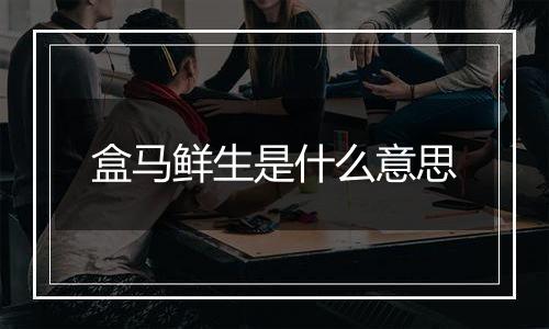 盒马鲜生是什么意思