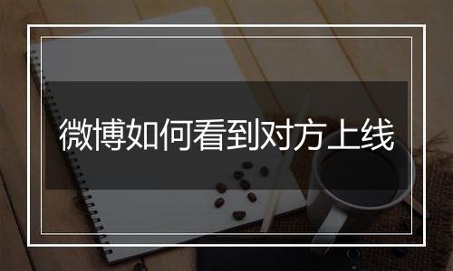 微博如何看到对方上线