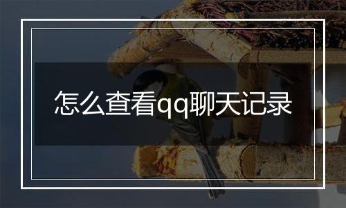 怎么查看qq聊天记录