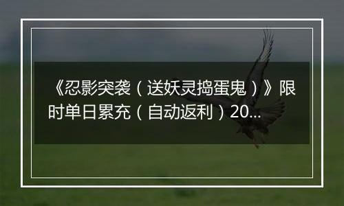 《忍影突袭（送妖灵捣蛋鬼）》限时单日累充（自动返利）2025-10-24-2025-10-30
