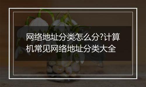 网络地址分类怎么分?计算机常见网络地址分类大全