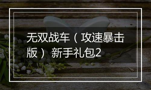无双战车（攻速暴击版） 新手礼包2