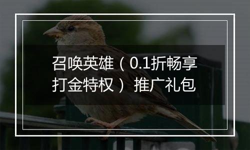 召唤英雄（0.1折畅享打金特权） 推广礼包