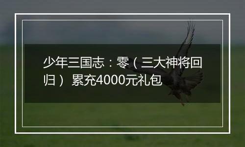 少年三国志：零（三大神将回归） 累充4000元礼包