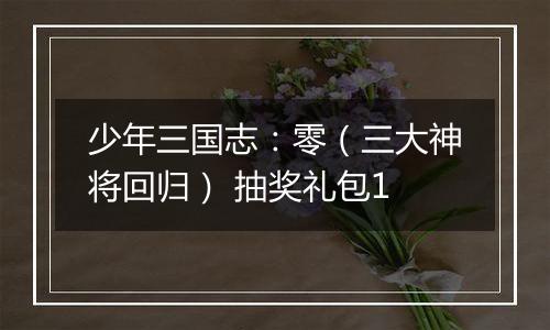 少年三国志：零（三大神将回归） 抽奖礼包1