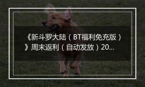《新斗罗大陆（BT福利免充版）》周末返利（自动发放）2025-11-14-2025-11-16