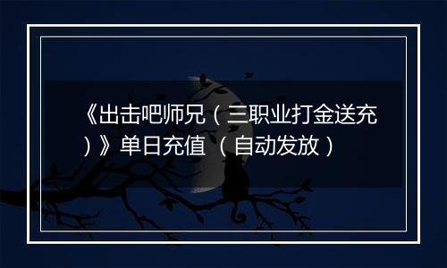 《出击吧师兄（三职业打金送充）》单日充值 （自动发放）