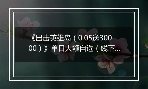 《出击英雄岛（0.05送30000）》单日大额自选（线下申请）