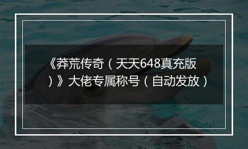 《莽荒传奇（天天648真充版）》大佬专属称号（自动发放）