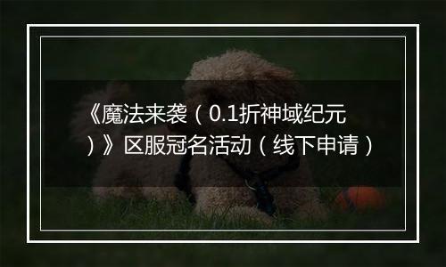 《魔法来袭（0.1折神域纪元）》区服冠名活动（线下申请）
