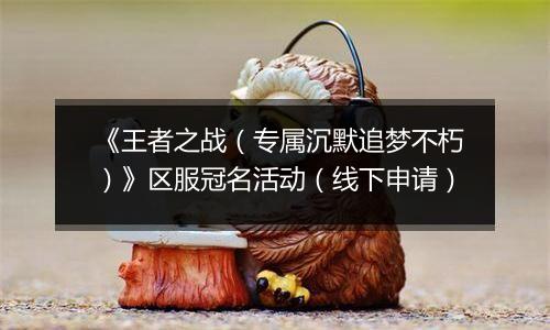《王者之战（专属沉默追梦不朽）》区服冠名活动（线下申请）