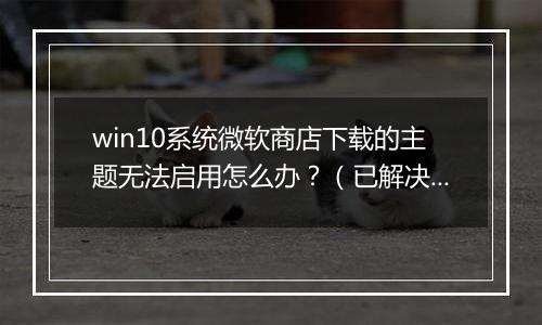 win10系统微软商店下载的主题无法启用怎么办？（已解决）