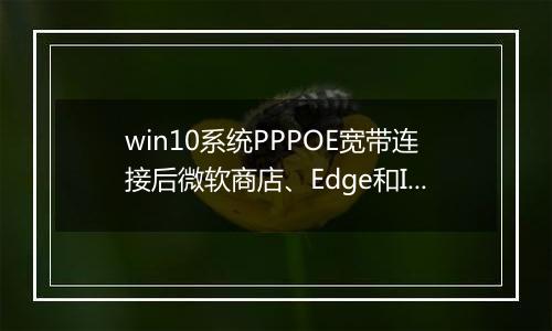 win10系统PPPOE宽带连接后微软商店、Edge和IE不能上网怎么办？（已解决）