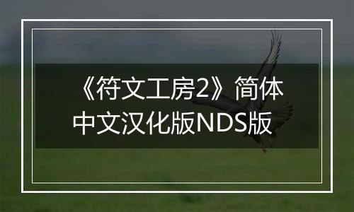 《符文工房2》简体中文汉化版NDS版
