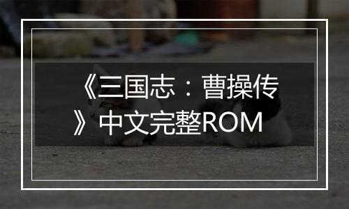 《三国志：曹操传》中文完整ROM