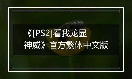 《[PS2]看我龙显神威》官方繁体中文版