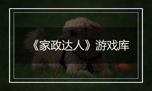 《家政达人》游戏库