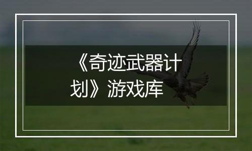 《奇迹武器计划》游戏库