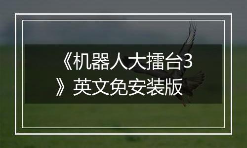 《机器人大擂台3》英文免安装版