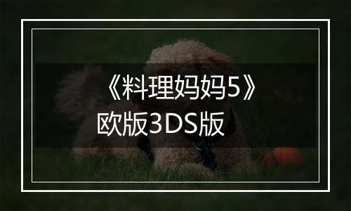 《料理妈妈5》欧版3DS版