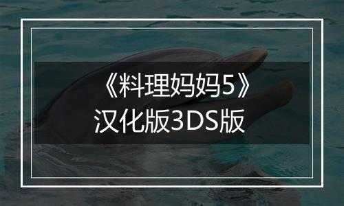 《料理妈妈5》汉化版3DS版