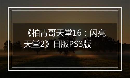 《柏青哥天堂16：闪亮天堂2》日版PS3版