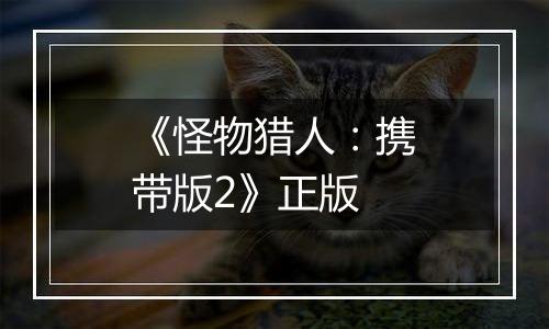 《怪物猎人：携带版2》正版