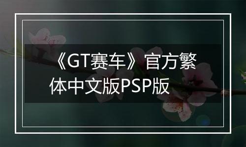 《GT赛车》官方繁体中文版PSP版