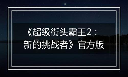 《超级街头霸王2：新的挑战者》官方版