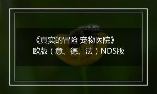 《真实的冒险 宠物医院》 欧版（意、德、法）NDS版