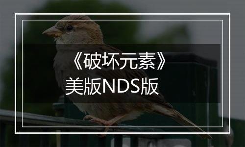 《破坏元素》 美版NDS版