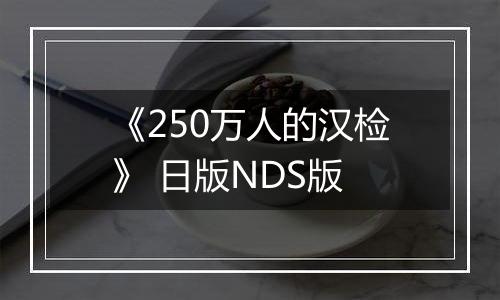 《250万人的汉检》 日版NDS版