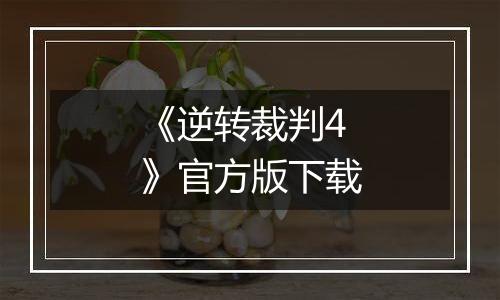 《逆转裁判4》官方版下载