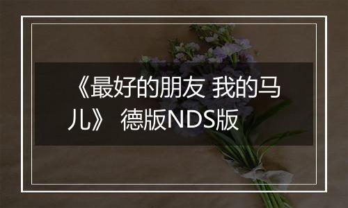 《最好的朋友 我的马儿》 德版NDS版